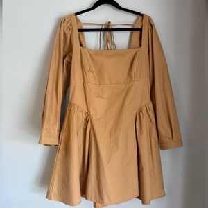 ANTHROPOLOGIE | SQUARE-NECK POPLIN MINI DRESS